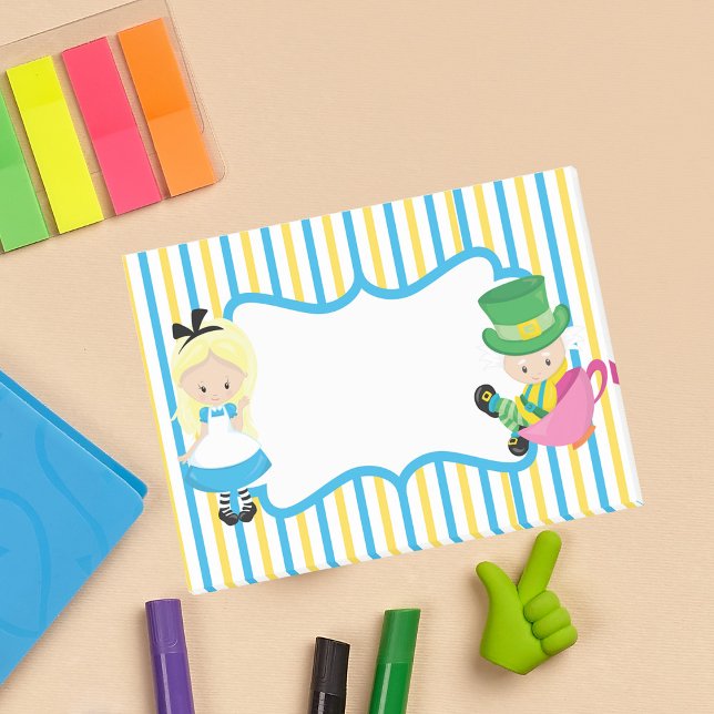 Alice in Wonderland Cute Childrens Book Lover Blue Post-it Notes (Creator Uploaded)