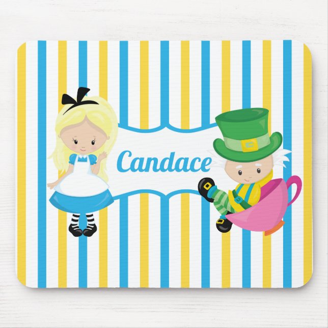 Alice in Wonderland Cute Custom Kids Mouse Mat (Front)