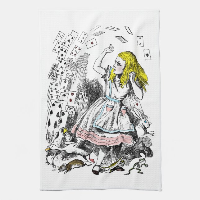 Alice in Wonderland Deck of Cards Tea Towel (Vertical)