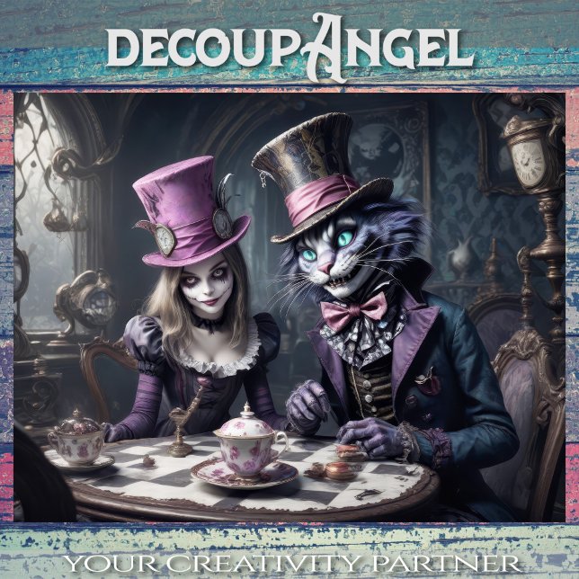 Alice in Wonderland Decoupage  Wrapping Paper Sheet (Creator Uploaded)