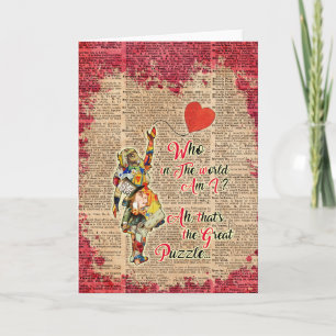 Alice in Wonderland Dictionary Art  Collage Quote Holiday Card