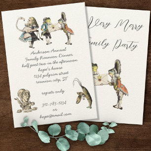 Alice In Wonderland Dinner Party  Invitation