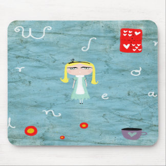 Alice in Wonderland distressed tea cup mousepad