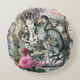 Alice in Wonderland Dodo Classic Artwork Round Cushion