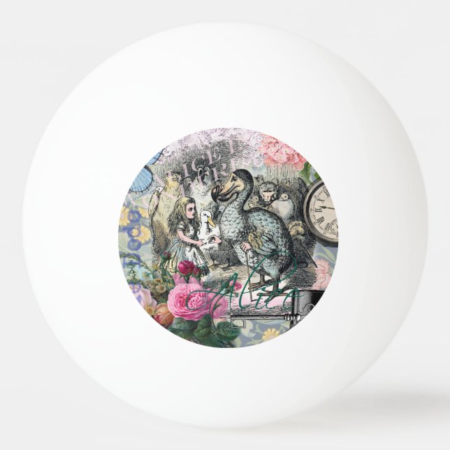 Alice in Wonderland Dodo Classic Tenniel Art Ping Pong Ball (Front)