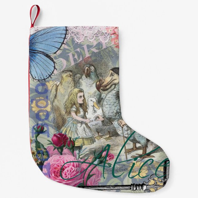 Alice in Wonderland Dodo Classic Tenniel Art Small Christmas Stocking (Front)