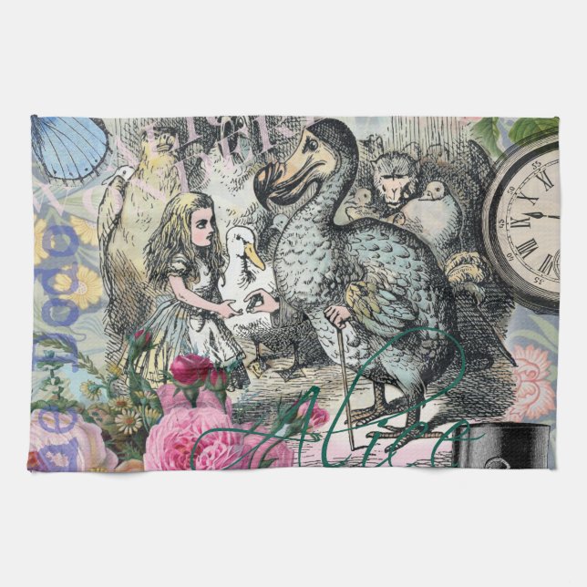 Alice in Wonderland Dodo Classic Tenniel Art Tea Towel (Horizontal)