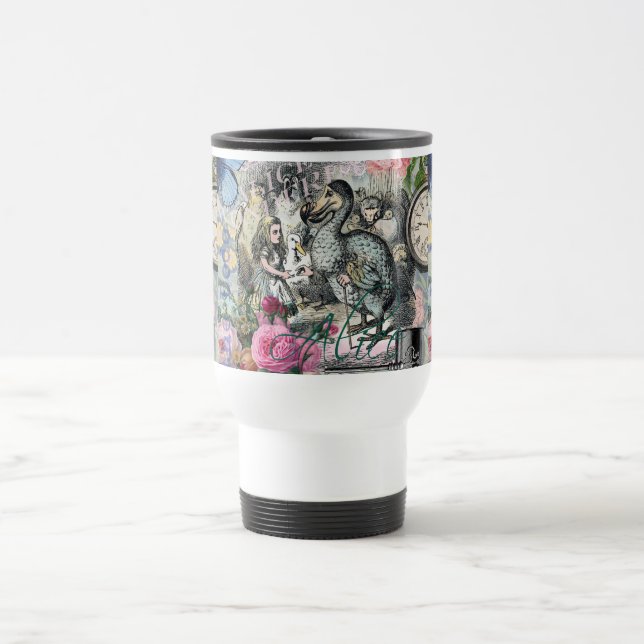 Alice in Wonderland Dodo Classic Tenniel Art Travel Mug (Center)
