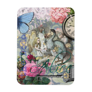 Alice in Wonderland Dodo Vintage Pretty Collage Magnet
