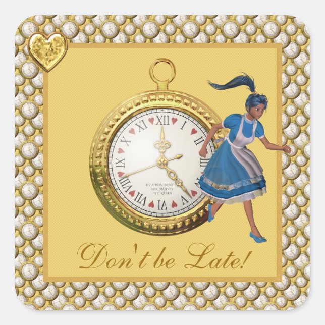 Alice in Wonderland Don't be Late Stickers (Front)