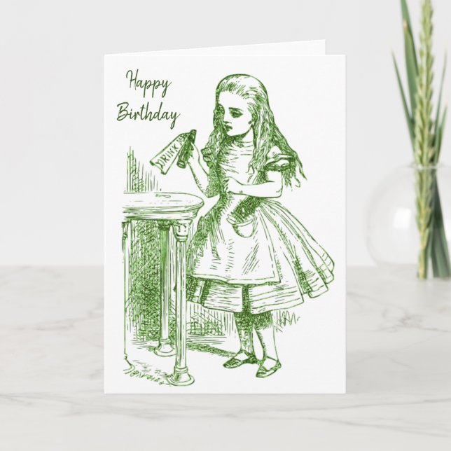 Alice in Wonderland Drink Me Birthday Card (Front)