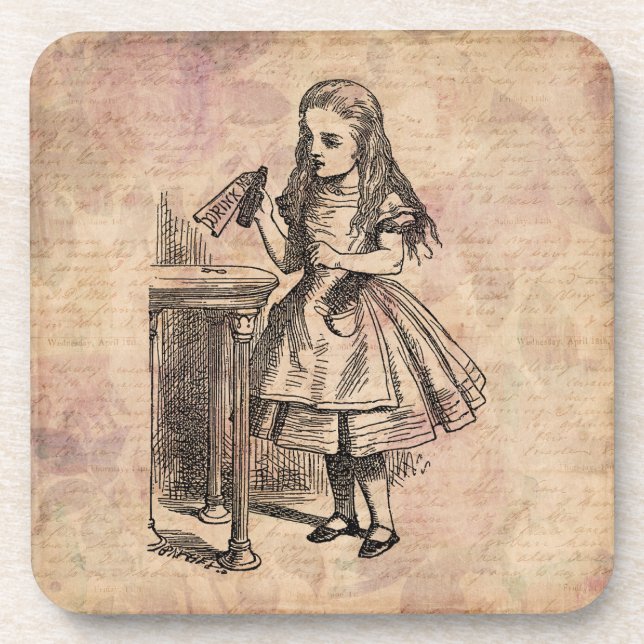 Alice in Wonderland Drink Me Bottle Coaster (Front)