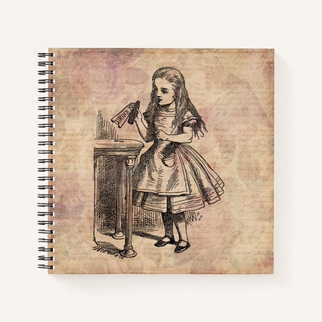 Alice in Wonderland Drink Me Bottle Notebook (Front)