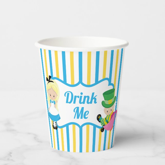 Alice in Wonderland Drink Me Cute Kids Tea Party Paper Cups (Front)