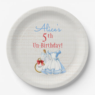 Alice in Wonderland Drink Me Potion Blue Dress Paper Plate