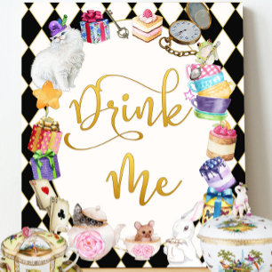Alice in Wonderland Drink Me Table Sign