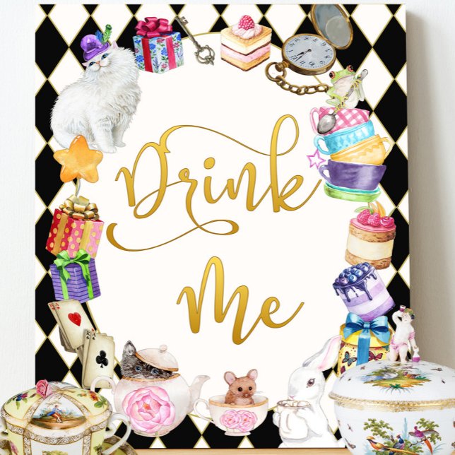 Alice in Wonderland Drink Me Table Sign (Creator Uploaded)