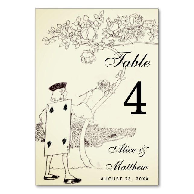 Alice in Wonderland Elegant Wedding 4 Playing Card (Front)