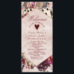 Alice in Wonderland Elegant Wedding Ceremony Programme<br><div class="desc">Alice in Wonderland Elegant Vintage Floral Design in Blush Pink,  Red,  Rose,  and Purple. With Classic Typography Script Fonts,  and Elegant Gold foil Frame featuring the Cards painting the roses red Hexagon Frame - Wedding Ceremony Program!

 ~ Check my shop to see the entire wedding suite for this design!</div>