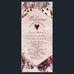 Alice in Wonderland Elegant Wedding Ceremony Programme<br><div class="desc">Alice in Wonderland Elegant Vintage Floral Design in Blush Pink,  Red,  Rose,  and Purple. With Classic Typography Script Fonts,  and Elegant Gold foil Frame featuring the Cards painting the roses red Hexagon Frame - Wedding Ceremony Program!

 ~ Check my shop to see the entire wedding suite for this design!</div>