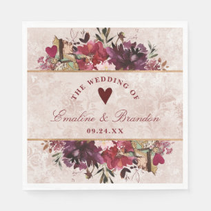 Alice in Wonderland Elegant Wedding Monogram Napkin