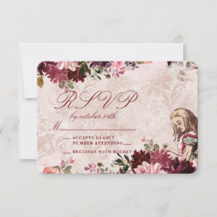 Alice in Wonderland Elegant Wedding RSVP Response