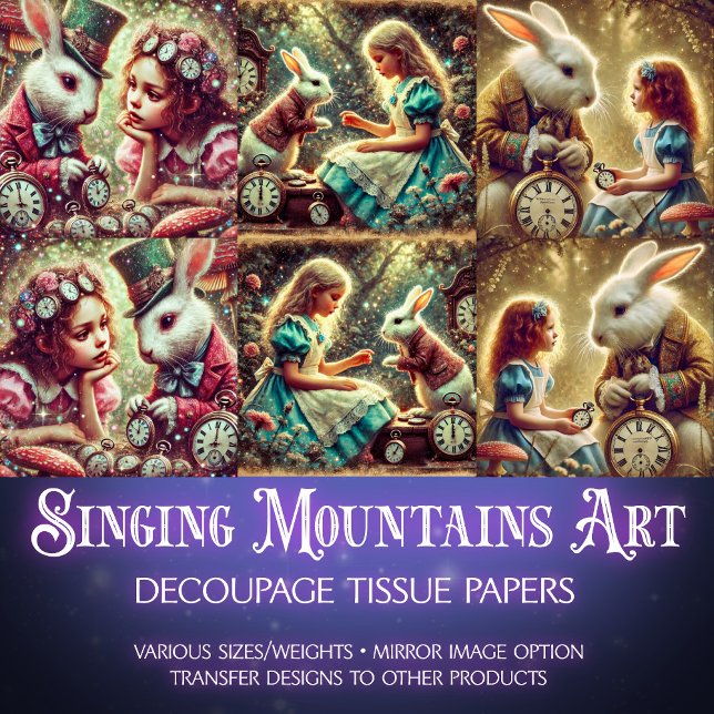 Alice In Wonderland Fantasy Art Decoupage Tissue Paper (Creator Uploaded)