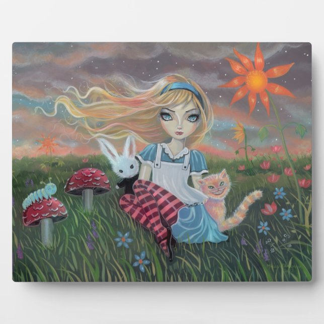 Alice in Wonderland Fantasy Art Photo Plaque (Front)