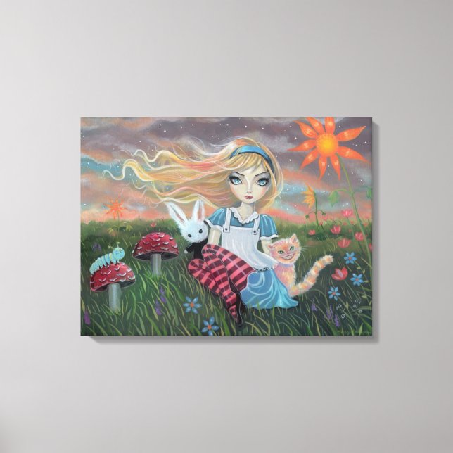 Alice in Wonderland Fantasy Fairytale Art Canvas Print (Front)