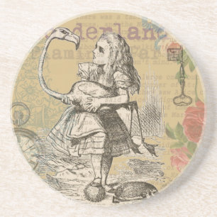Alice in Wonderland Flamingo artwork art Coaster