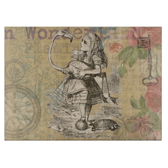 Alice in Wonderland Flamingo Classic Cutting Board (Front)