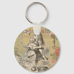 Alice in Wonderland Flamingo Classic Key Ring