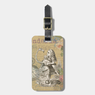 Alice in Wonderland Flamingo Classic Luggage Tag
