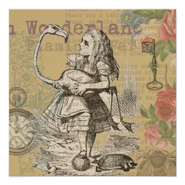 Alice in Wonderland Flamingo Classic Poster (Front)