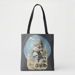 Alice in Wonderland Flamingo Croquet Tote Bag