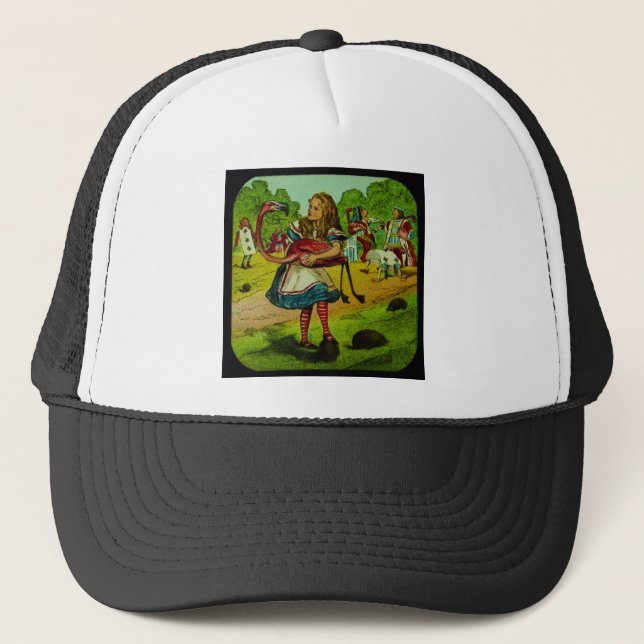 Alice in Wonderland Flamingo Croquet Trucker Hat (Front)