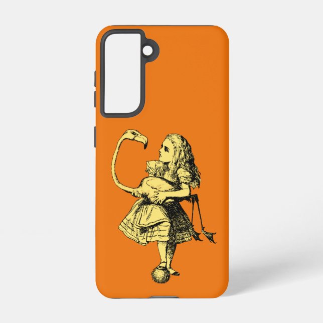 Alice in Wonderland Flamingo Samsung Galaxy S21 Case (Back)