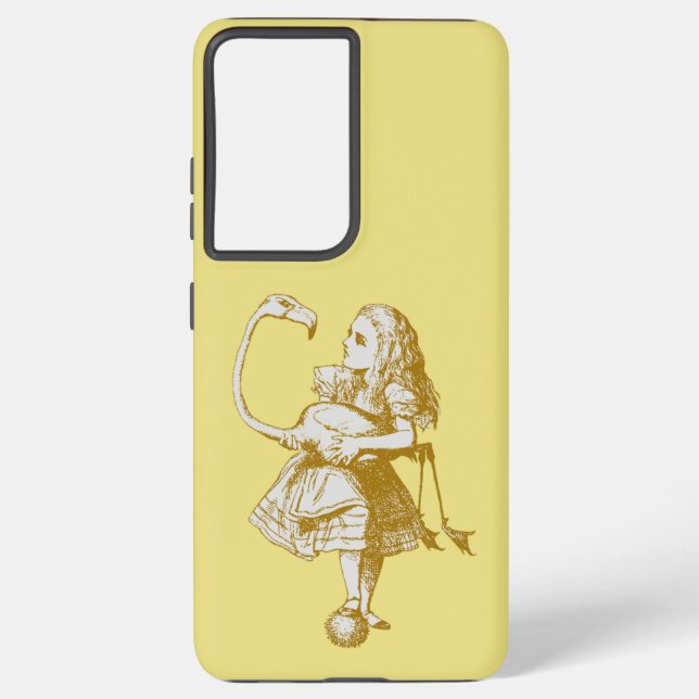 Alice in Wonderland Flamingo Samsung Galaxy S21 Ultra Case (Back)