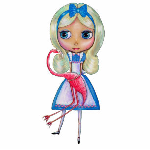 Alice in Wonderland Flamingo Sculpture Standing Photo Sculpture