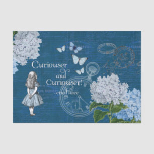 Alice in Wonderland Floral Blue Tissue Paper