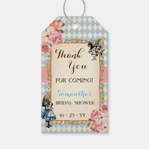 Alice in Wonderland Floral Bridal Shower Favour Ta Gift Tags