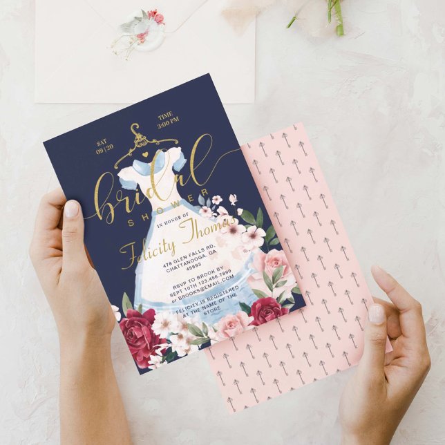 Alice In Wonderland Floral Dress Bridal Shower Invitation (Creator Uploaded)