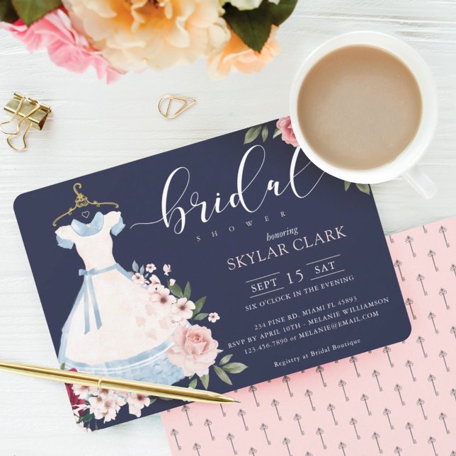 Alice In Wonderland Floral Dress Bridal Shower Invitation (Creator Uploaded)