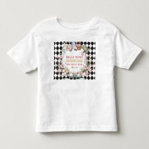 Alice in Wonderland Flower Frame  1st birthday Toddler T-Shirt