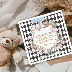 Alice in Wonderland Flower Frame  2nd birthday Napkin