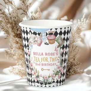Alice in Wonderland Flower Frame  2nd birthday Paper Cups