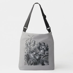 Alice in Wonderland & Flowers Crossbody Bag