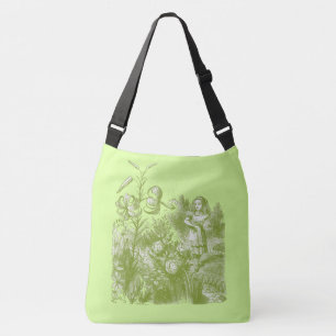 Alice in Wonderland & Flowers Crossbody Bag
