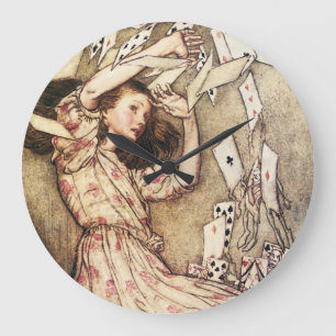 Alice in Wonderland Flying Cards Clock