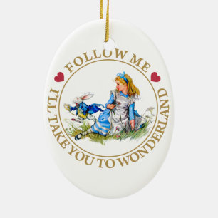 Alice In Wonderland - Follow Me Ceramic Tree Decoration